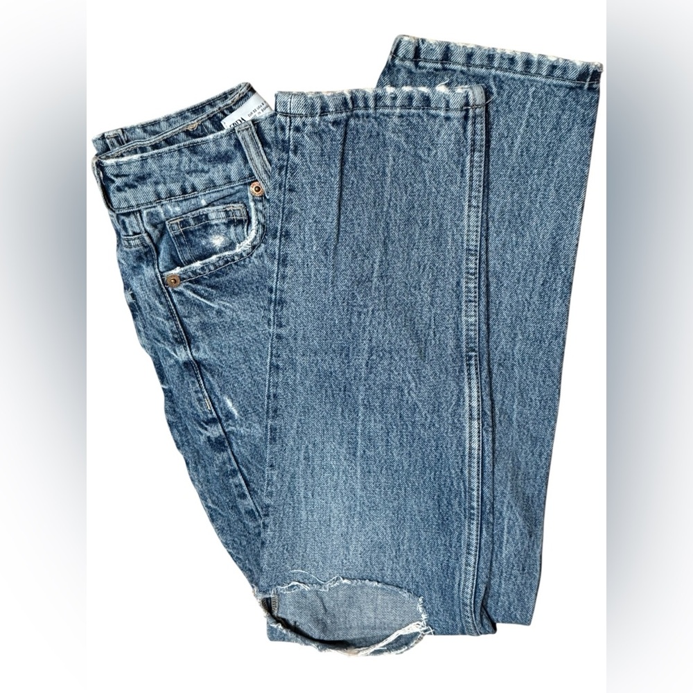 High-Rise Ripped Jeans - Blue - Picture 5 of 5